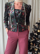 Load image into Gallery viewer, Vintage 80s 90s Dark Green Jewel Tone Velvet Blazer Jacket Made in USA
