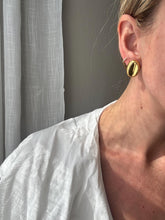 Load image into Gallery viewer, Vintage 80s 90s Gold Oval Stud Earrings: 90s Statement Jewelry
