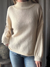 Load image into Gallery viewer, Vintage Off White Oversized Knit Mock Neck Sweater
