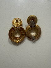 Load image into Gallery viewer, Vintage Two Toned Silver Gold Large Door Knocker Statement Earrings
