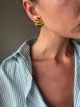 Load image into Gallery viewer, Vintage Gold Sphere Stud Earrings: 90s Statement Jewelry
