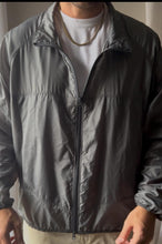 Load image into Gallery viewer, Vintage Gray Lightweight Windbreaker Parka: High Neck, Zipper Front Mens
