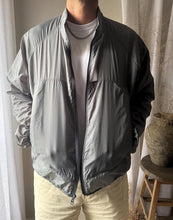 Load image into Gallery viewer, Vintage Gray Lightweight Windbreaker Parka: High Neck, Zipper Front Mens
