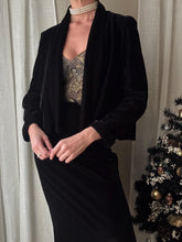 Load image into Gallery viewer, Vintage Black Velvet Long Maxi Skirt Made in USA

