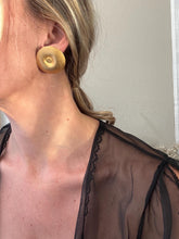 Load image into Gallery viewer, Vintage 80s 90s Gold Sphere Textured Stud Earrings: 90s Statement Jewelry
