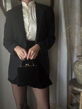 Load image into Gallery viewer, Classic Preloved Black Wool Blend Structured Oversized Boyfriend Blazer
