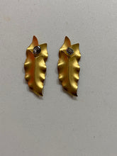 Load image into Gallery viewer, Vintage Gold Leaf Light Weight Statement Earrings
