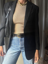 Load image into Gallery viewer, Preloved Black Wool Blend Structured Oversized Boyfriend Blazer
