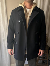 Load image into Gallery viewer, Vintage Wool Mens Double Breasted Collared Peacoat Cotton Lining
