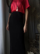 Load image into Gallery viewer, Vintage Slinky Stretchy Long Black Maxi Skirt

