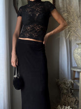 Load image into Gallery viewer, Vintage Slinky Stretchy Long Black Maxi Skirt
