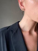 Load image into Gallery viewer, Vintage Gold Mesh Bow Stud Earrings
