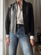 Load image into Gallery viewer, Vintage Black Leather and Knit Jacket
