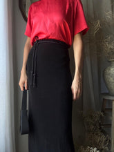 Load image into Gallery viewer, Vintage Slinky Stretchy Long Black Maxi Skirt

