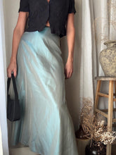 Load image into Gallery viewer, Vintage Deadstock Jade Green Iridescent Long Maxi Skirt NWT Made in Canada
