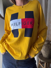 Load image into Gallery viewer, Vintage Tommy Hilfiger Very Oversized Bright Yellow Cotton Knit Pullover Sweater
