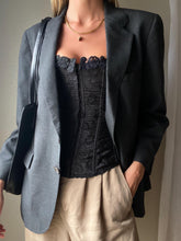 Load image into Gallery viewer, Vintage Oversized Dark Grey Chaps By Ralph Lauren Wool Blazer Made in USA
