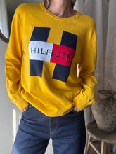 Load image into Gallery viewer, Vintage Tommy Hilfiger Very Oversized Bright Yellow Cotton Knit Pullover Sweater
