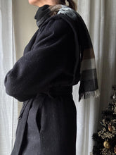 Load image into Gallery viewer, Vintage Black White Grey Brown Plaid Neck Scarf
