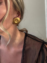 Load image into Gallery viewer, Vintage 80s 90s Gold Sphere Textured Stud Earrings: 90s Statement Jewelry
