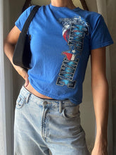 Load image into Gallery viewer, Vintage Bright Blue Texas Heatwave Truck Cropped Graphic Tee TShirt Cotton

