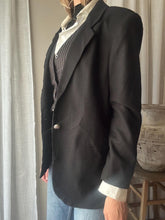Load image into Gallery viewer, Vintage Classic Black Wool Oversized Boyfriend Blazer
