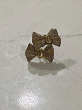 Load image into Gallery viewer, Vintage Gold Mesh Bow Stud Earrings
