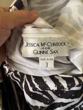 Load image into Gallery viewer, Vintage Gunne Sax Zebra Print Maxi Dress: Strapless Rhinestone Detail
