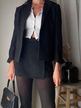Load image into Gallery viewer, Vintage Black Cropped Camelhair Jacket
