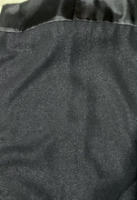 Load image into Gallery viewer, Vintage Black Maxi Skirt: Sparkle Satin Hem, Back Slit
