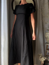 Load image into Gallery viewer, Vintage Black Empire Waist Short Sleeve Long Dress Made in USA
