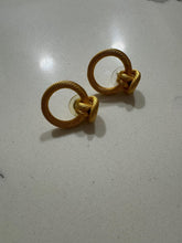 Load image into Gallery viewer, Vintage Gold Tone Rope Knot Statement Door Knocker Earrings

