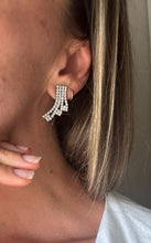 Load image into Gallery viewer, Vintage 90s Rhinestone Multi Strand  Drop Earrings
