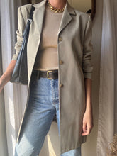 Load image into Gallery viewer, Vintage Long Extended Beige Blazer Slightly Padded Shoulders Made in USA
