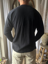 Load image into Gallery viewer, Vintage Upcycled Keep Earth Black Waffle Cotton Long Sleeve Shirt Mens
