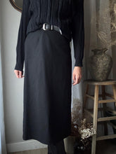 Load image into Gallery viewer, Classic Vintage Wool Blend Black Maxi Skirt Lined

