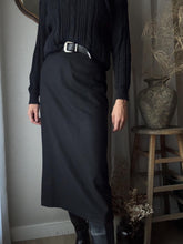 Load image into Gallery viewer, Classic Vintage Wool Blend Black Maxi Skirt Lined
