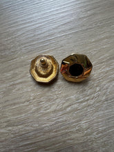 Load image into Gallery viewer, Vintage Gold Hexagon Stud Earrings with Black Center
