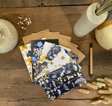 Load image into Gallery viewer, Pressed Flower Greeting Cards, Set of 6 - Vintage Floral Collage

