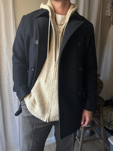 Load image into Gallery viewer, Vintage Wool Mens Double Breasted Collared Peacoat Cotton Lining
