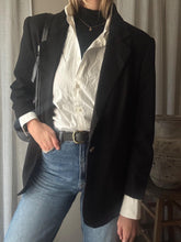 Load image into Gallery viewer, Vintage Classic Black Wool Oversized Boyfriend Blazer
