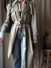 Load image into Gallery viewer, Vintage London Fog Oversized Classic Grey Green Beige Cotton Blend Trench Coat
