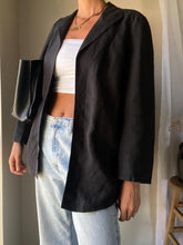 Load image into Gallery viewer, Vintage Black Linen Oversized Blazer

