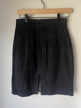 Load image into Gallery viewer, Vintage Black Suede Leather Classic Mini Skirt
