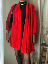 Load image into Gallery viewer, Vintage Bright Burnt Orange Wool Coat Padded Shoulders
