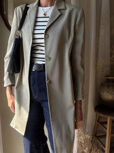 Load image into Gallery viewer, Vintage Long Extended Beige Blazer Slightly Padded Shoulders Made in USA
