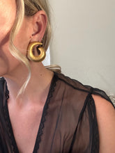 Load image into Gallery viewer, Vintage 80s 90s Large Gold Swirl Spiral Statement Muted Tone
