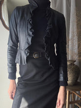 Load image into Gallery viewer, Vintage 90s 2000s Black Soft Ruffle Leather Jacket

