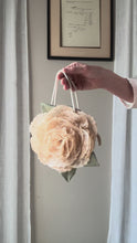 Load and play video in Gallery viewer, Upcycled Woven French Lace Flower Bag
