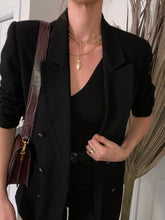 Load image into Gallery viewer, Vintage Black Merino Wool Blazer
